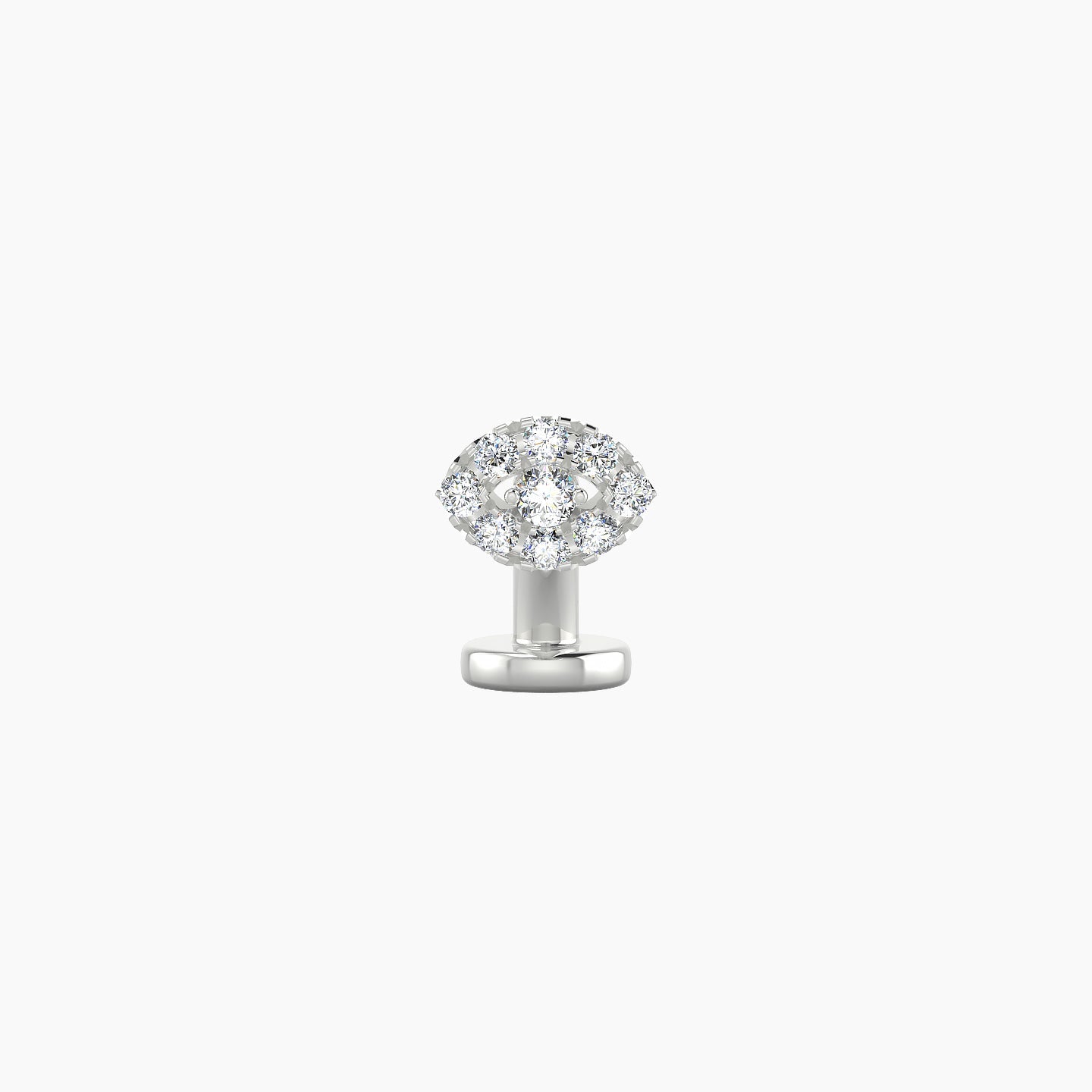 Minerva | 18k White Gold 5.5 mm 6 mm Eye Diamond Floating Navel Piercing