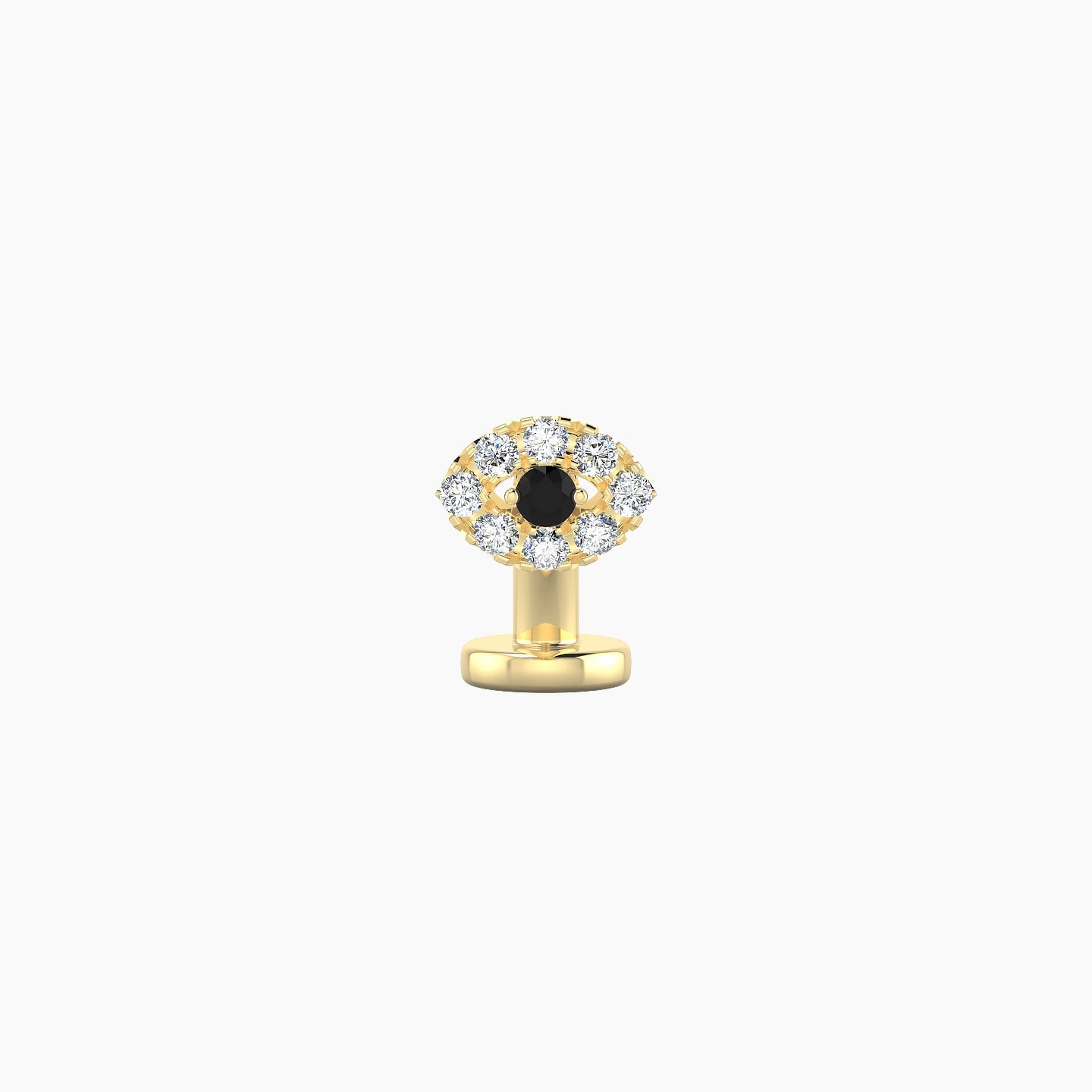 Minerva | 18k Yellow Gold 6 mm 5.5 mm Eye Black Diamond & Diamond Floating Navel Piercing
