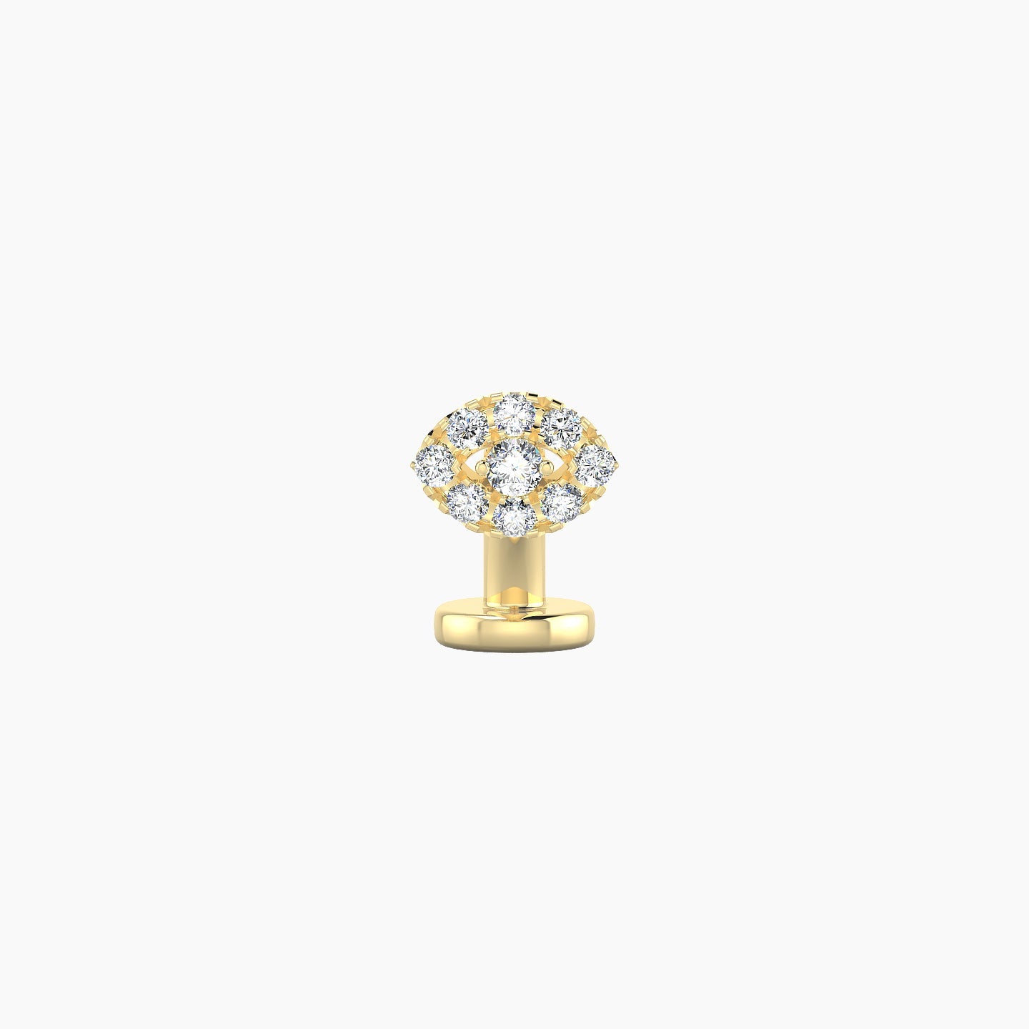 Minerva | 18k Yellow Gold 5.5 mm 6 mm Eye Diamond Floating Navel Piercing
