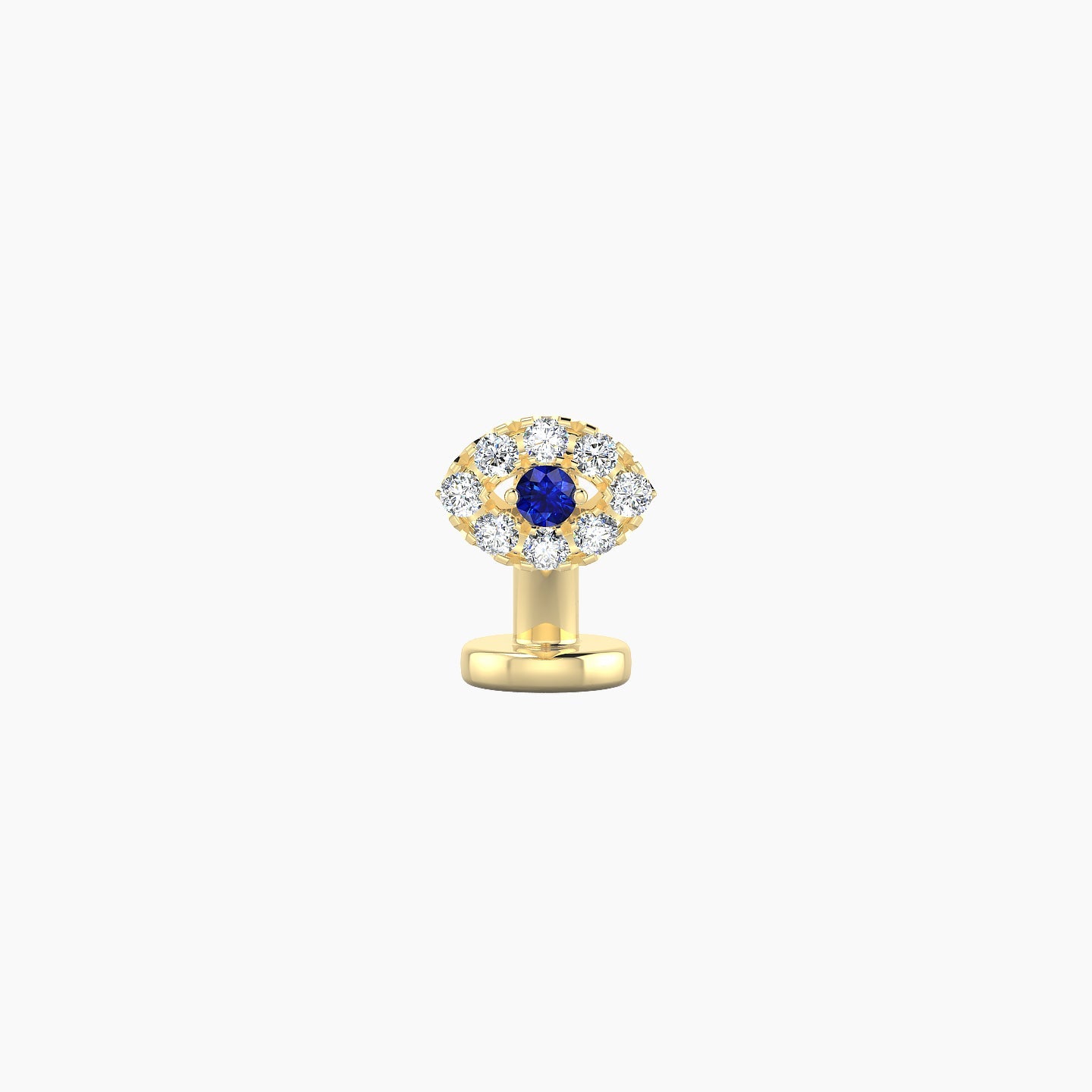Minerva | 18k Yellow Gold 6 mm 5.5 mm Eye Sapphire & Diamond Floating Navel Piercing