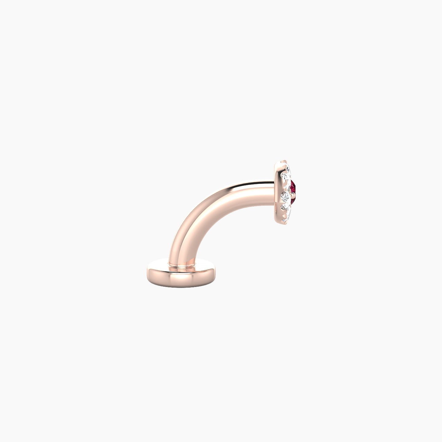 Minerva | 18k Rose Gold 6 mm 5.5 mm Eye Ruby & Diamond Floating Navel Piercing