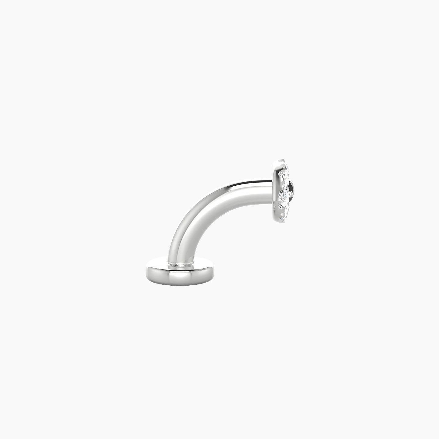 Minerva | 18k White Gold 6 mm 5.5 mm Eye Black Diamond & Diamond Floating Navel Piercing