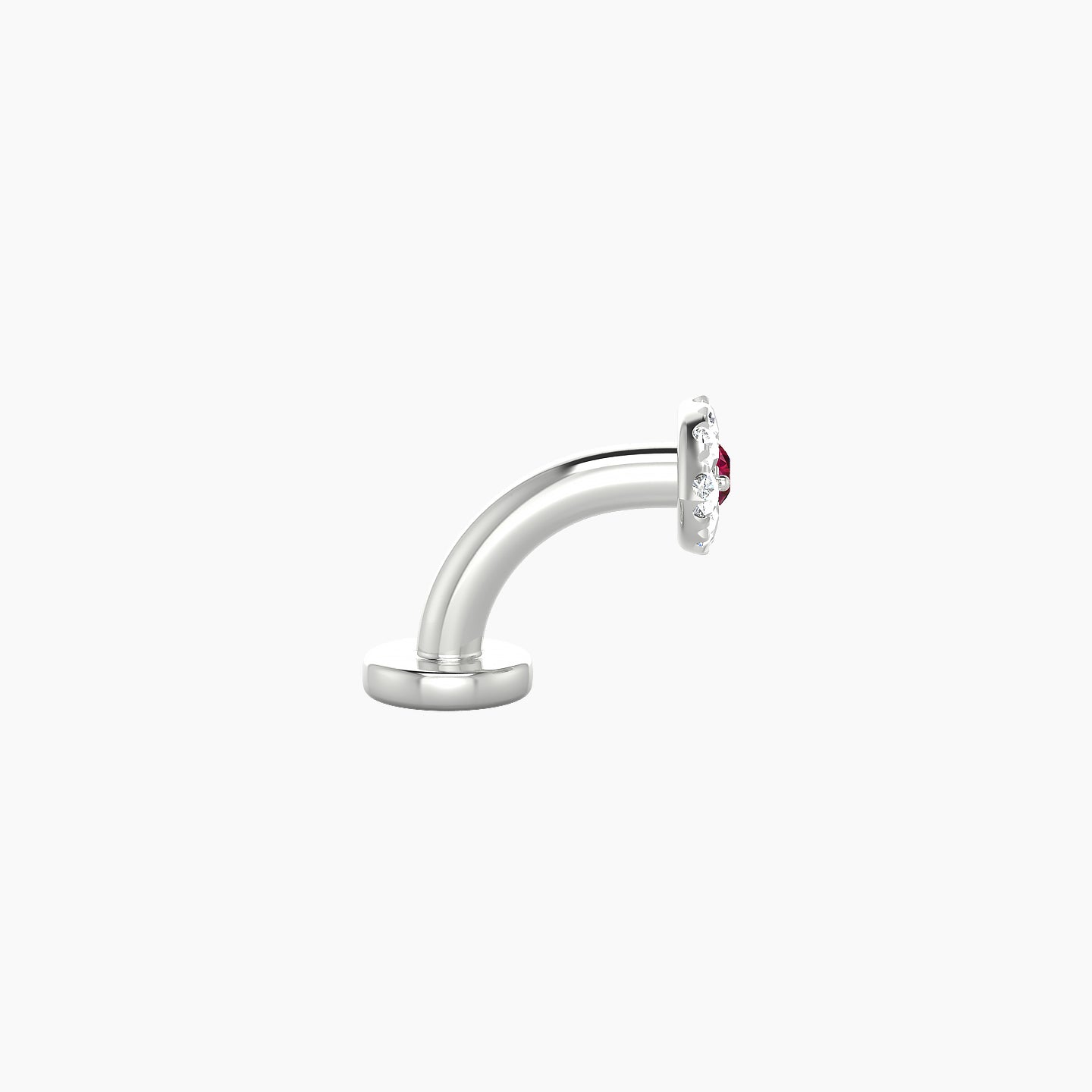 Minerva | 18k White Gold 6 mm 5.5 mm Eye Ruby & Diamond Floating Navel Piercing