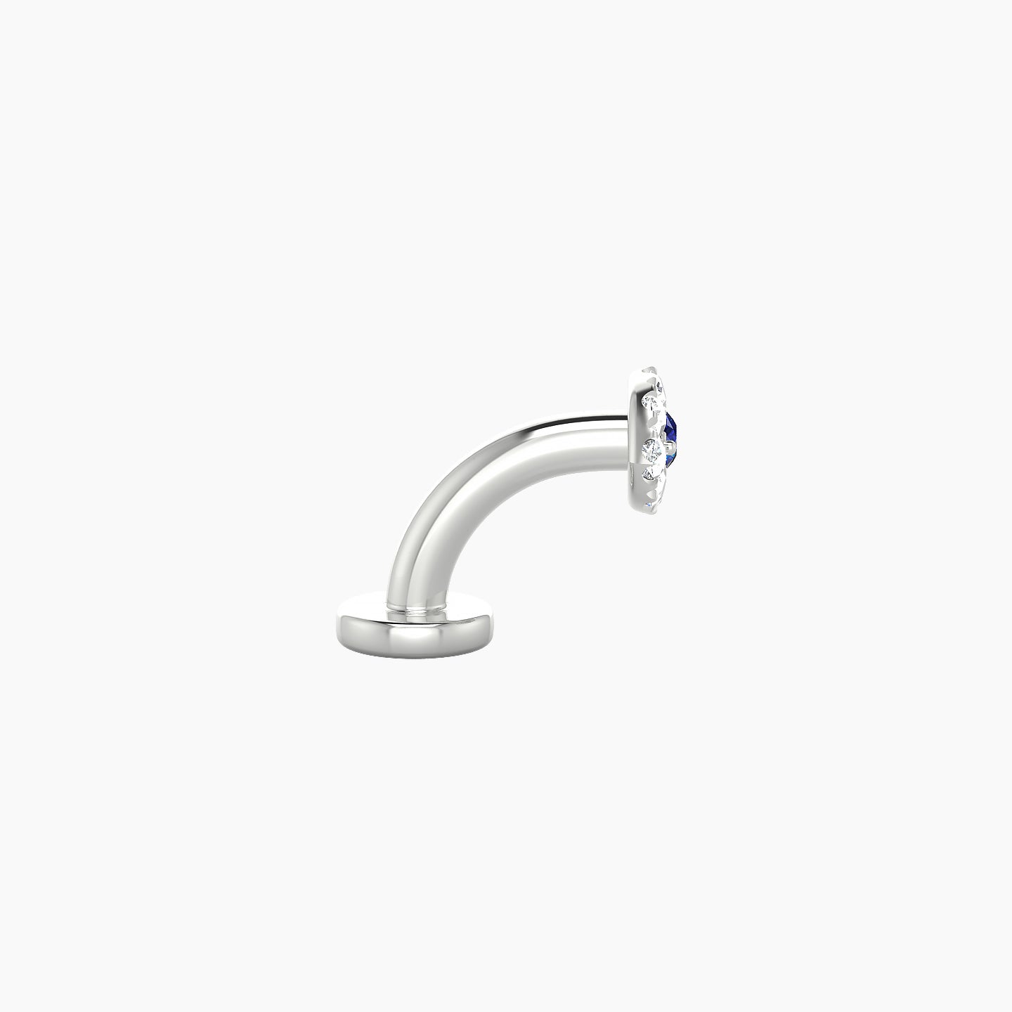 Minerva | 18k White Gold 6 mm 5.5 mm Eye Sapphire & Diamond Floating Navel Piercing