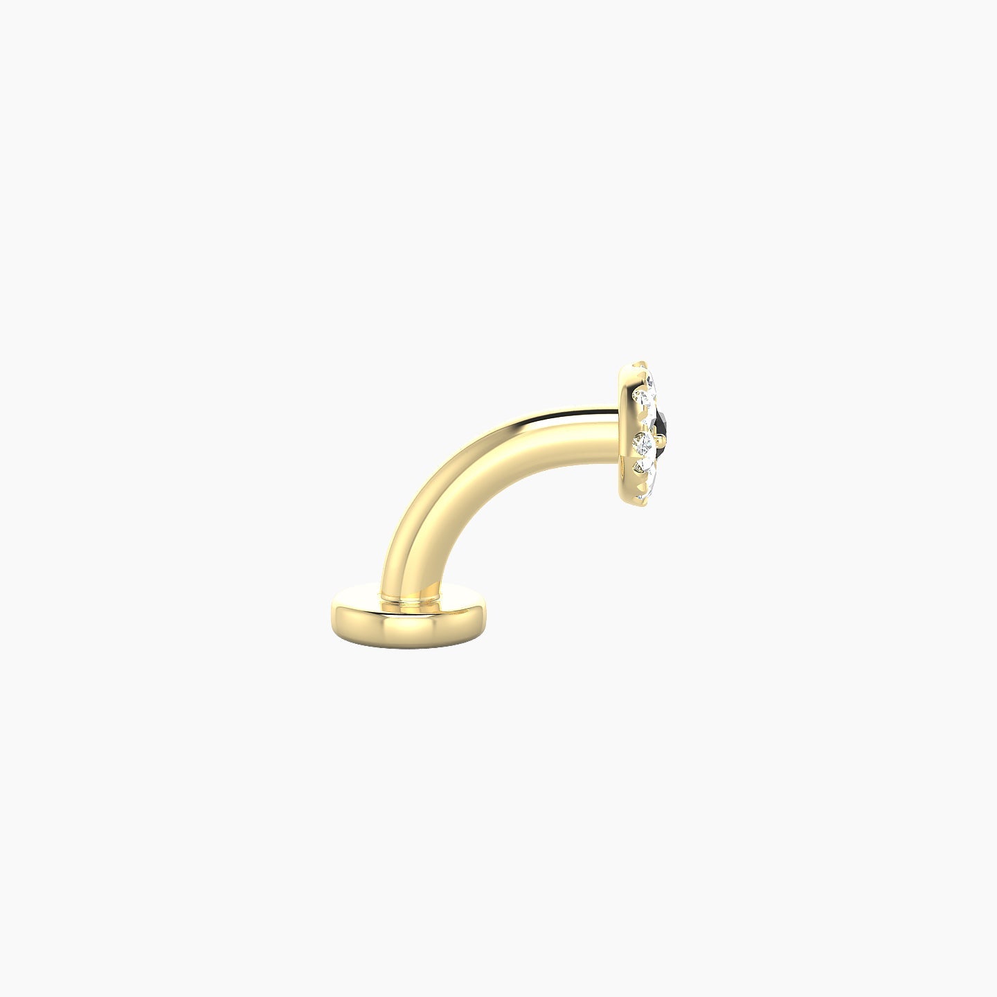 Minerva | 18k Yellow Gold 6 mm 5.5 mm Eye Black Diamond & Diamond Floating Navel Piercing