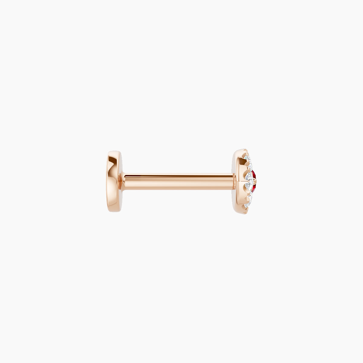 Minerva | 18k Rose Gold 6.5 mm 5.5 mm Eye Ruby & Diamond Nose Piercing
