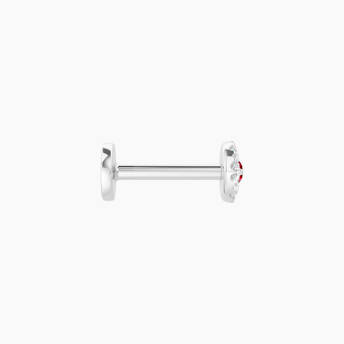Minerva | 18k White Gold 6.5 mm 5.5 mm Eye Ruby & Diamond Nose Piercing