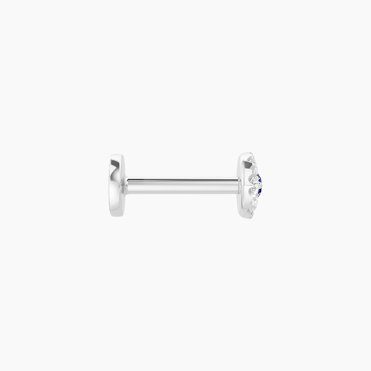 Minerva | 18k White Gold 6.5 mm 5.5 mm Eye Sapphire & Diamond Nose Piercing