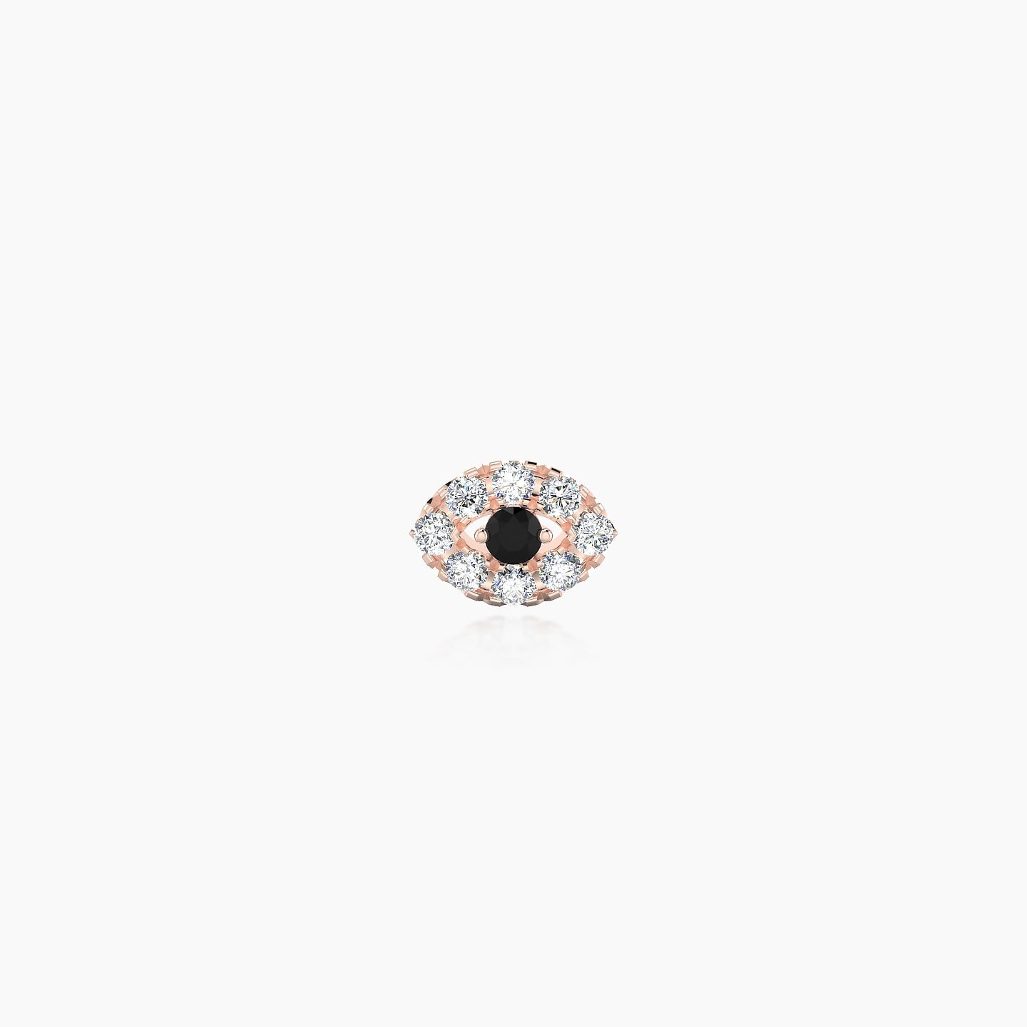 Minerva | 18k Rose Gold 6.5 mm 5.5 mm Eye Black Diamond & Diamond Nose Piercing