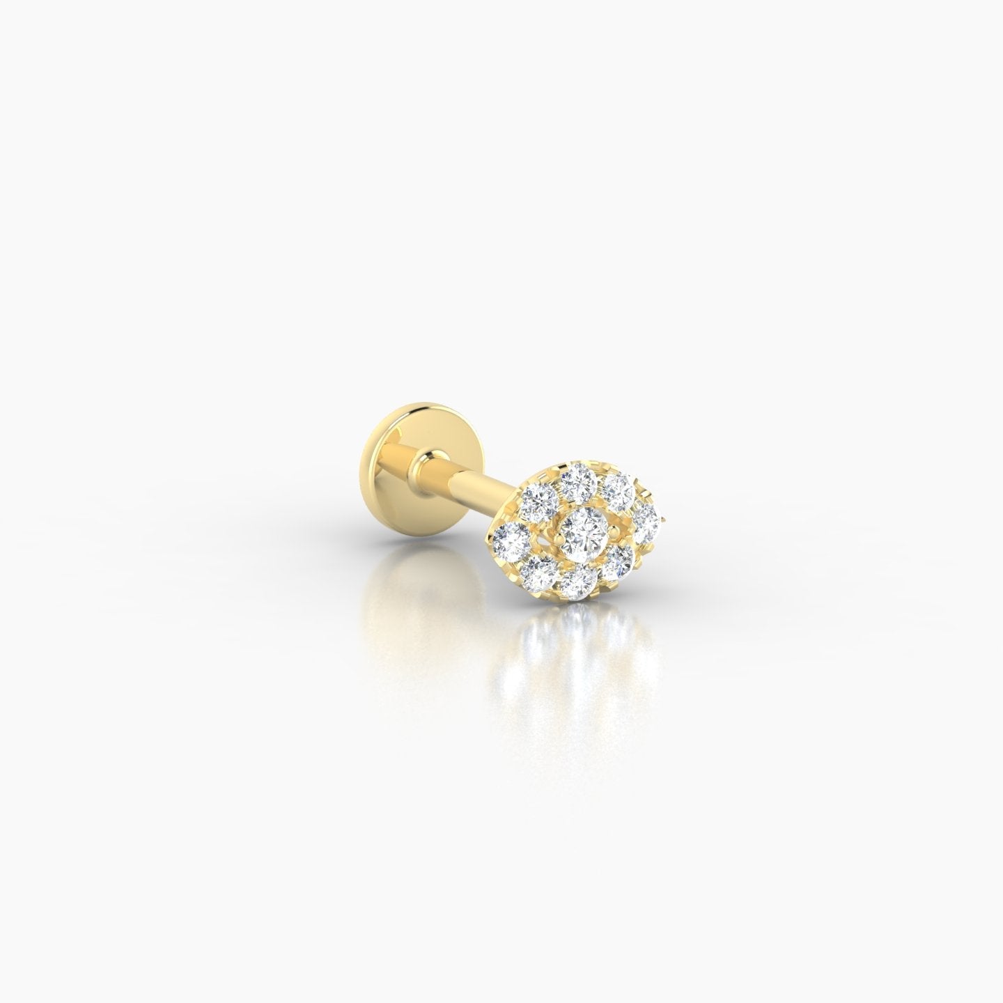 Minerva | 18k Yellow Gold 5.5 mm 6.5 mm Eye Diamond Nose Piercing