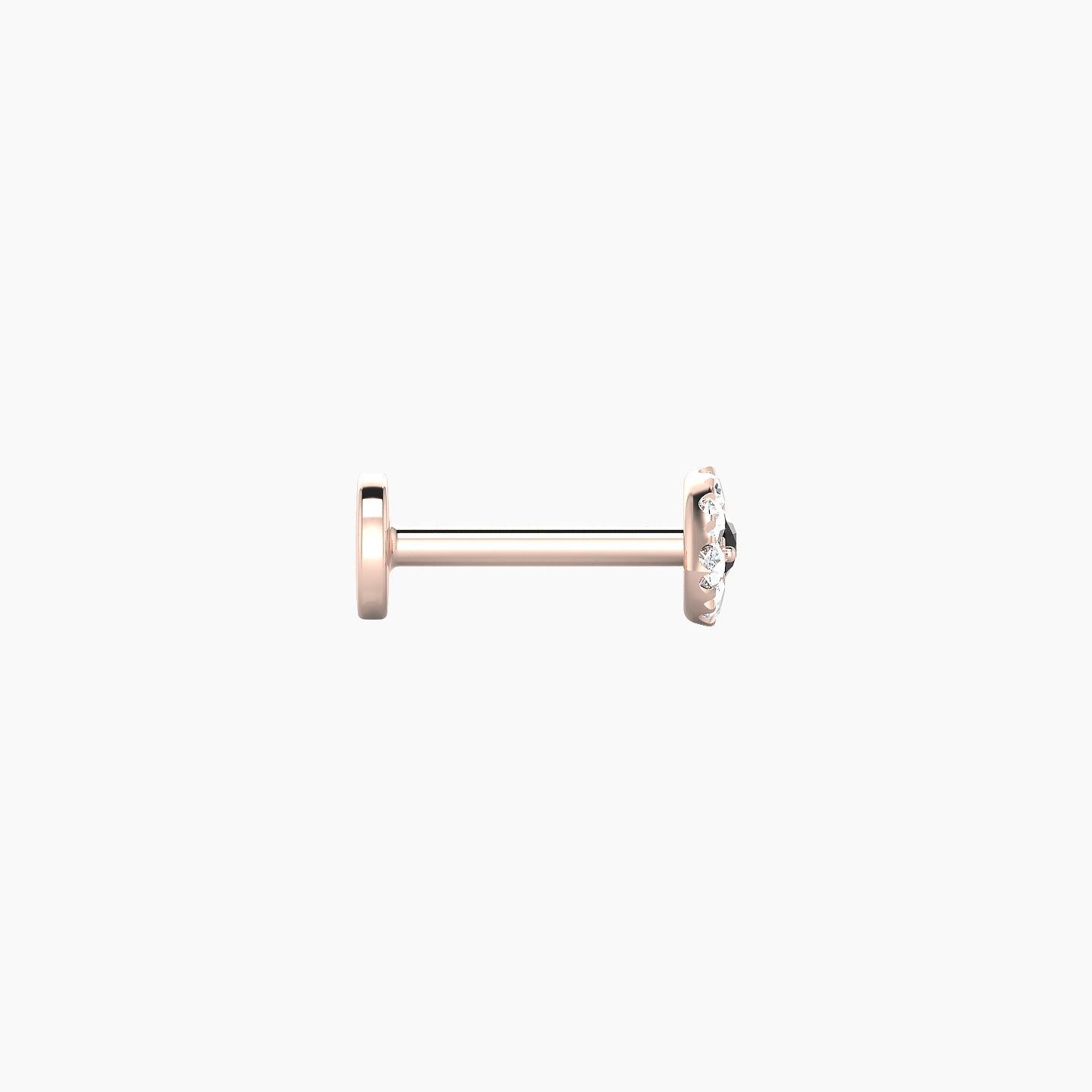 Minerva | 18k Rose Gold 6.5 mm 5.5 mm Eye Black Diamond & Diamond Nose Piercing