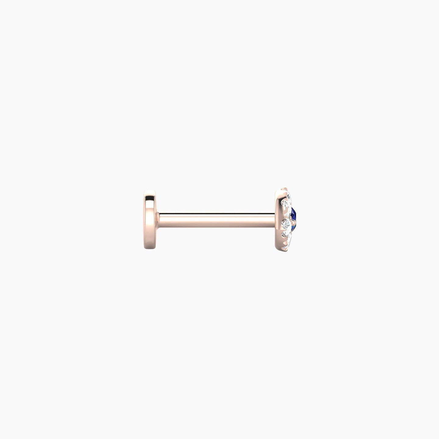 Minerva | 18k Rose Gold 6.5 mm 5.5 mm Eye Sapphire & Diamond Nose Piercing