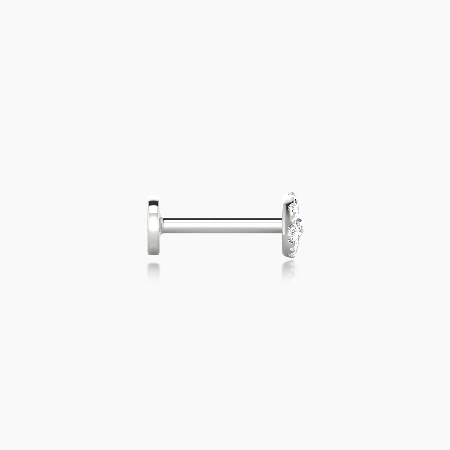 Minerva | 18k White Gold 5.5 mm 6.5 mm Eye Diamond Nose Piercing