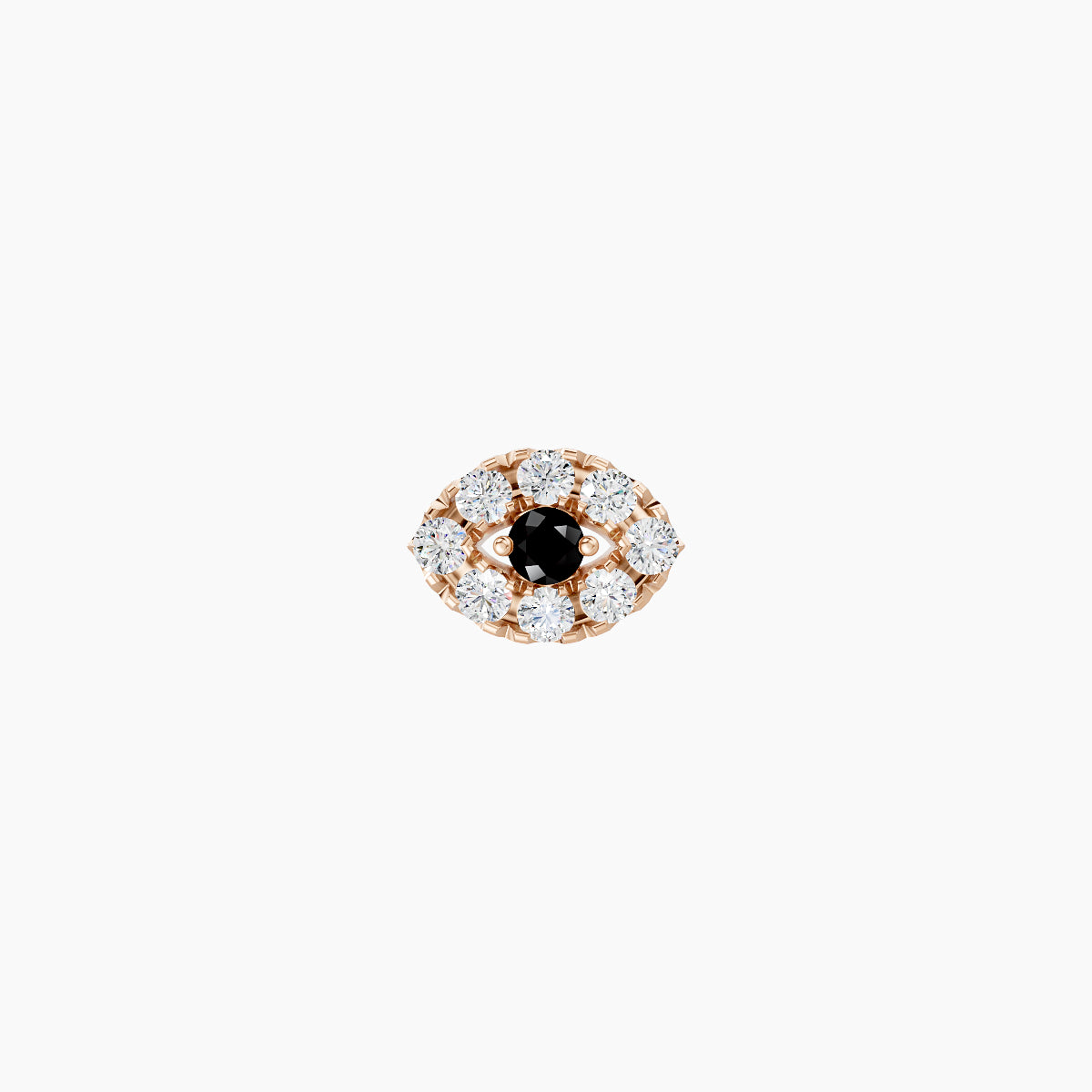 Minerva | 18k Rose Gold 6.5 mm 5.5 mm Eye Black Diamond & Diamond Piercing
