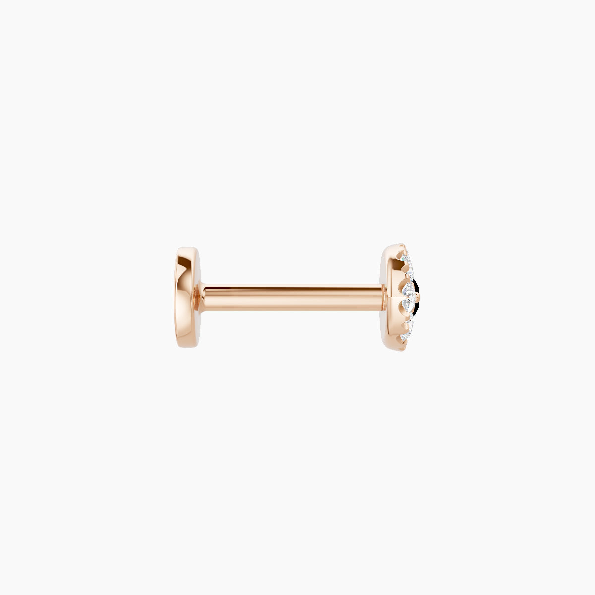 Minerva | 18k Rose Gold 6.5 mm 5.5 mm Eye Black Diamond & Diamond Piercing