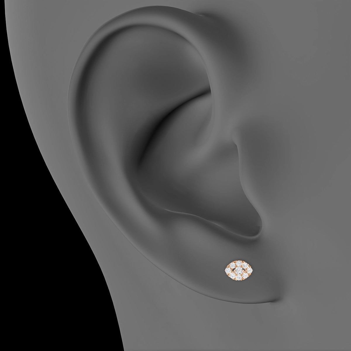 Minerva | 18k Rose Gold 5.5 mm 6.5 mm Eye Diamond Piercing