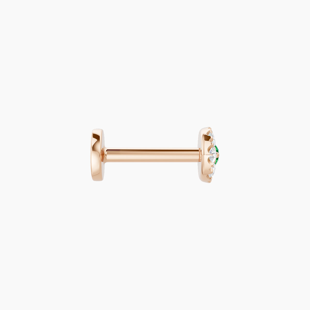 Minerva | 18k Rose Gold 6.5 mm 5.5 mm Eye Emerald & Diamond Piercing