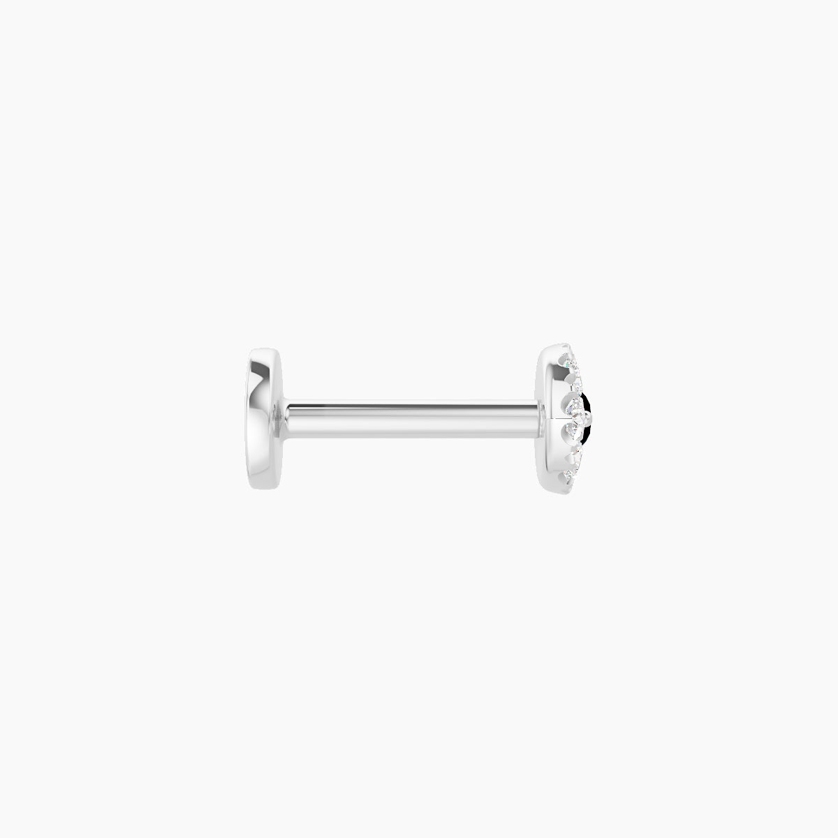 Minerva | 18k White Gold 6.5 mm 5.5 mm Eye Black Diamond & Diamond Piercing