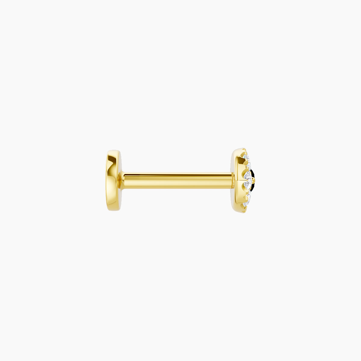 Minerva | 18k Yellow Gold 6.5 mm 5.5 mm Eye Black Diamond & Diamond Piercing