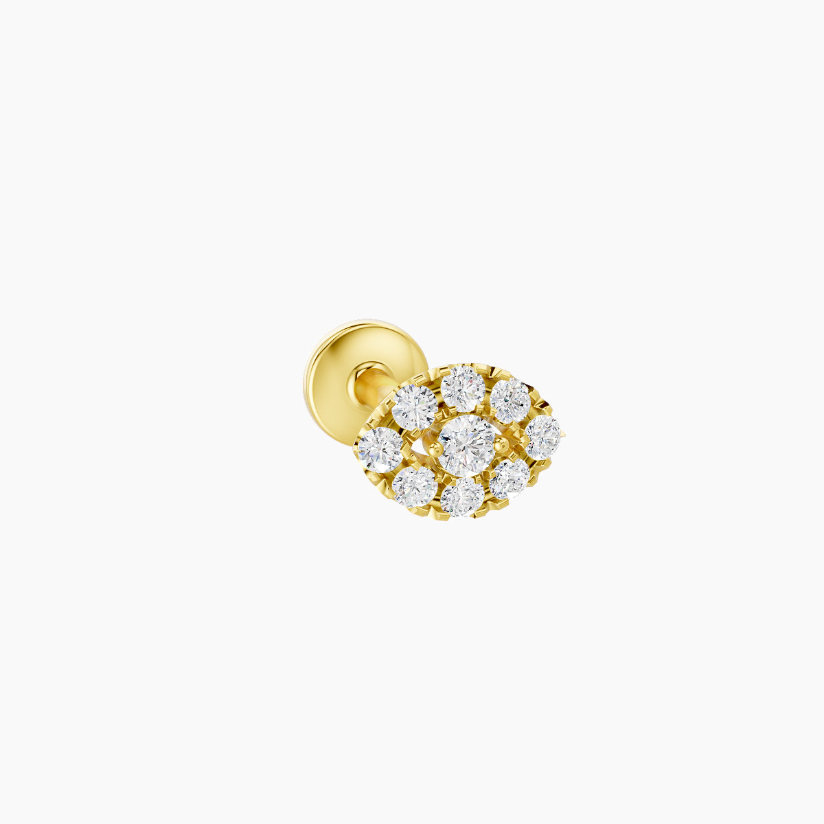 Minerva | 18k Yellow Gold 5.5 mm 6.5 mm Eye Diamond Piercing