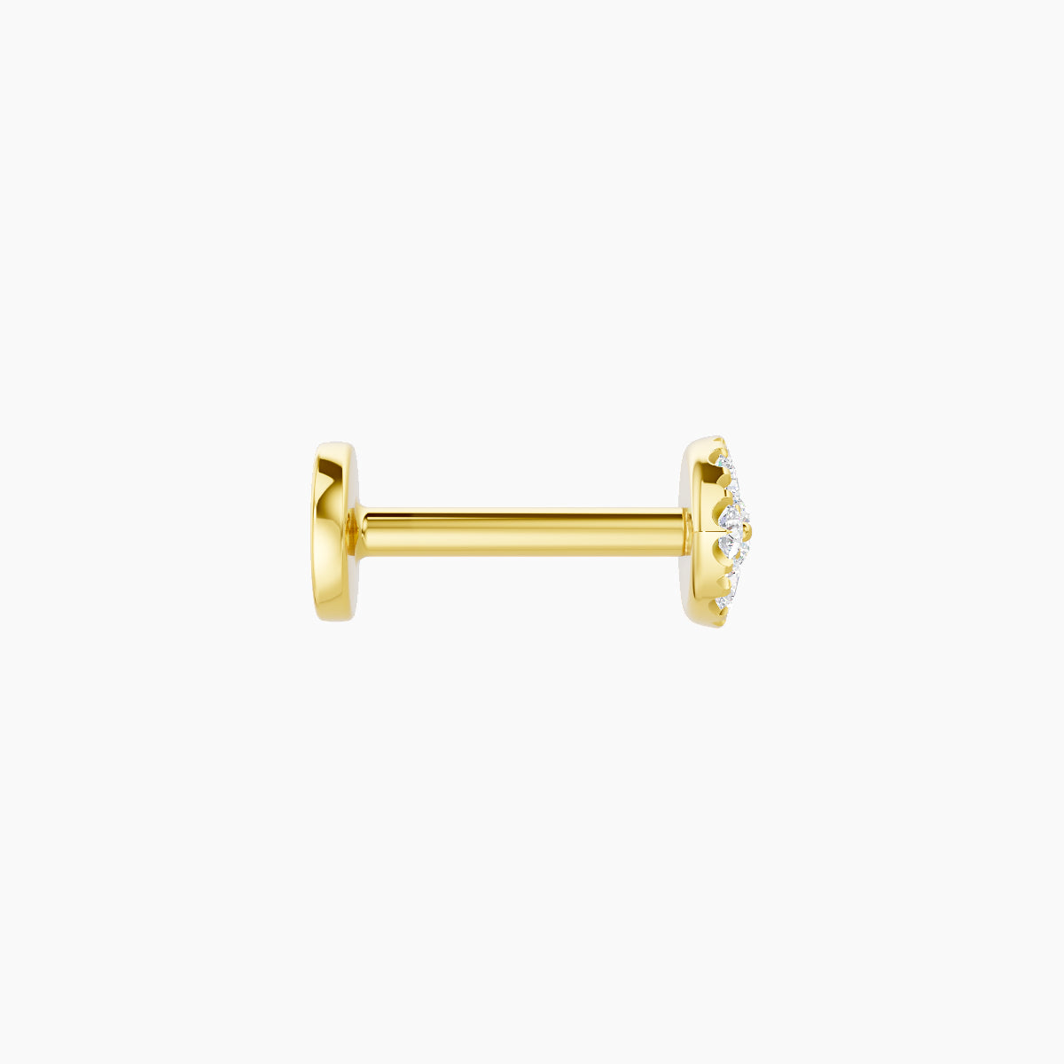 Minerva | 18k Yellow Gold 5.5 mm 6.5 mm Eye Diamond Piercing