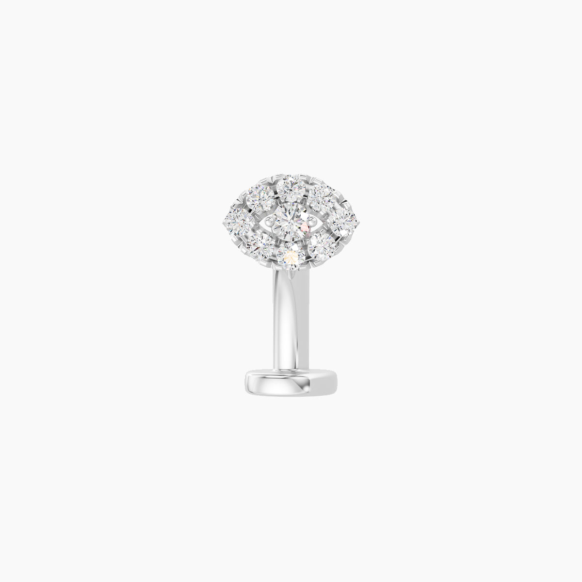 Minerva | 18k White Gold 5.5 mm 8 mm Eye Diamond Floating Navel Piercing