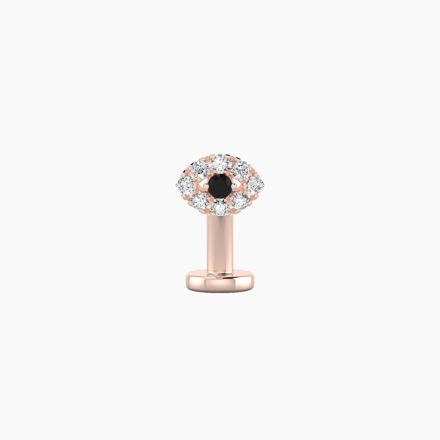 Minerva | 18k Rose Gold 8 mm 5.5 mm Eye Black Diamond & Diamond Floating Navel Piercing