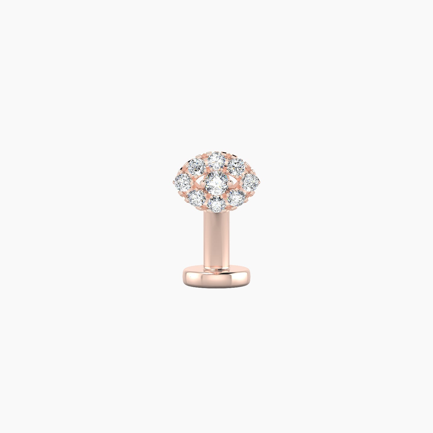 Minerva | 18k Rose Gold 5.5 mm 8 mm Eye Diamond Floating Navel Piercing