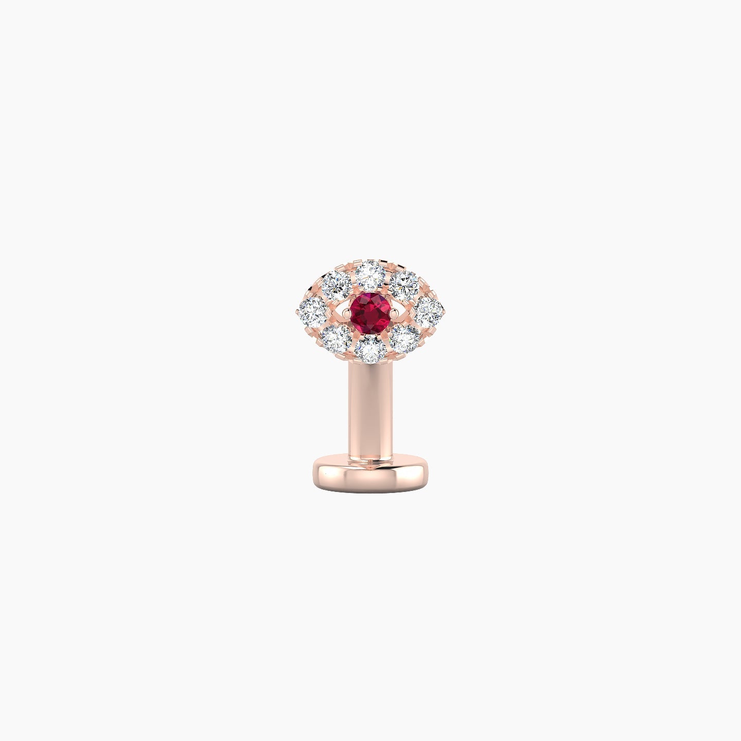 Minerva | 18k Rose Gold 8 mm 5.5 mm Eye Ruby & Diamond Floating Navel Piercing