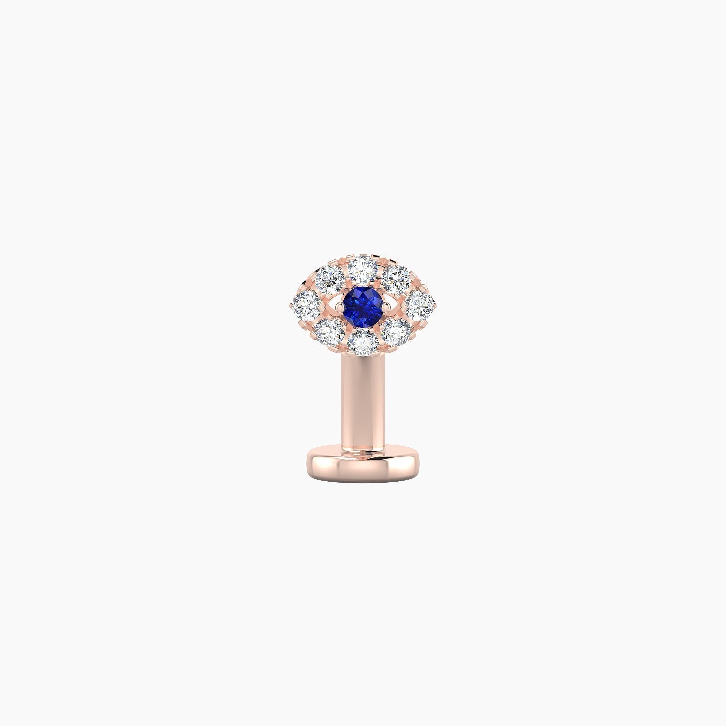 Minerva | 18k Rose Gold 8 mm 5.5 mm Eye Sapphire & Diamond Floating Navel Piercing