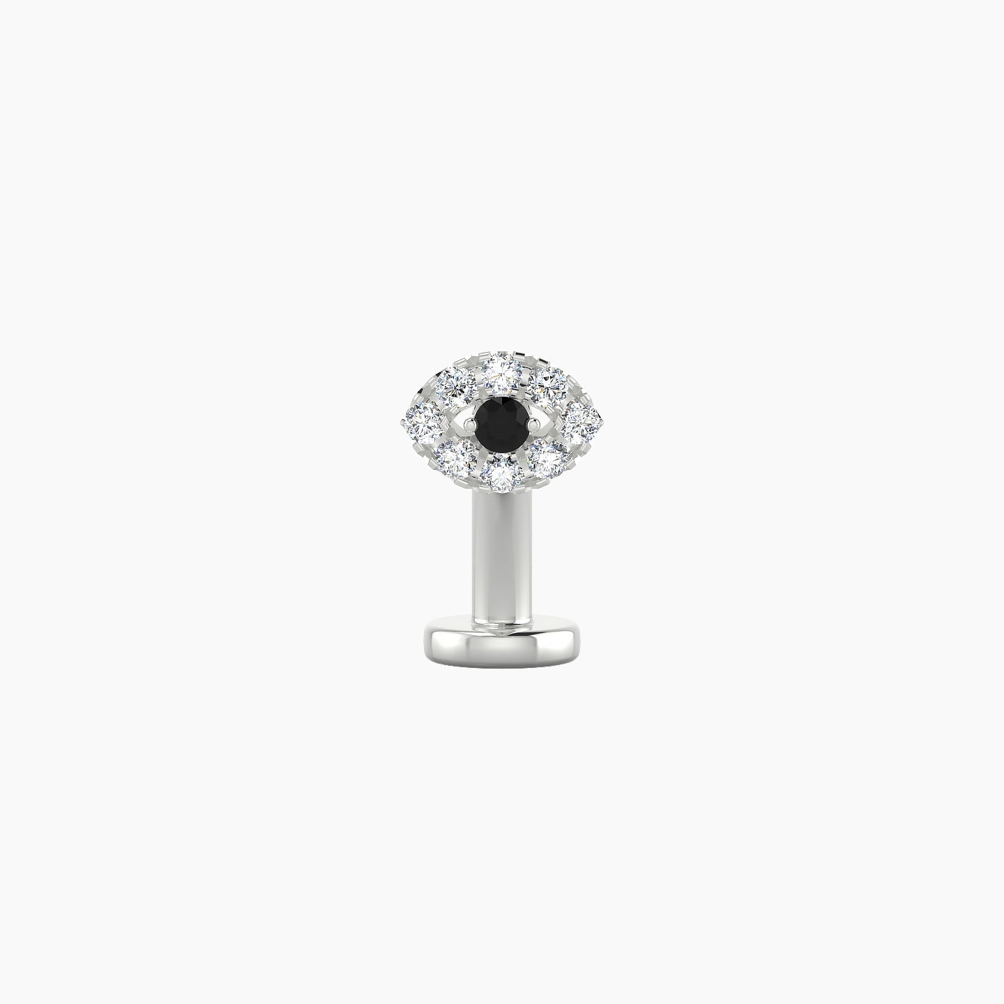 Minerva | 18k White Gold 8 mm 5.5 mm Eye Black Diamond & Diamond Floating Navel Piercing