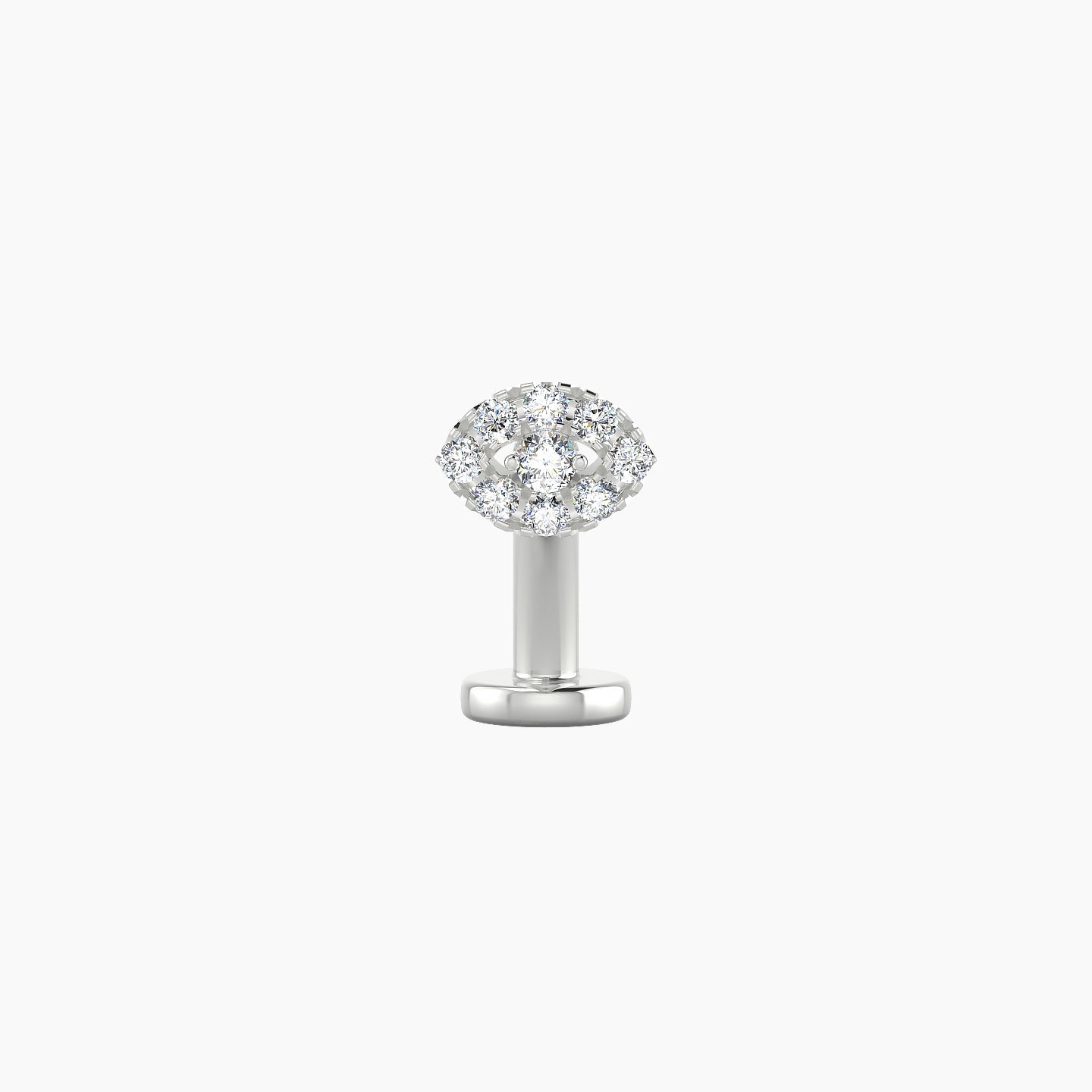 Minerva | 18k White Gold 5.5 mm 8 mm Eye Diamond Floating Navel Piercing