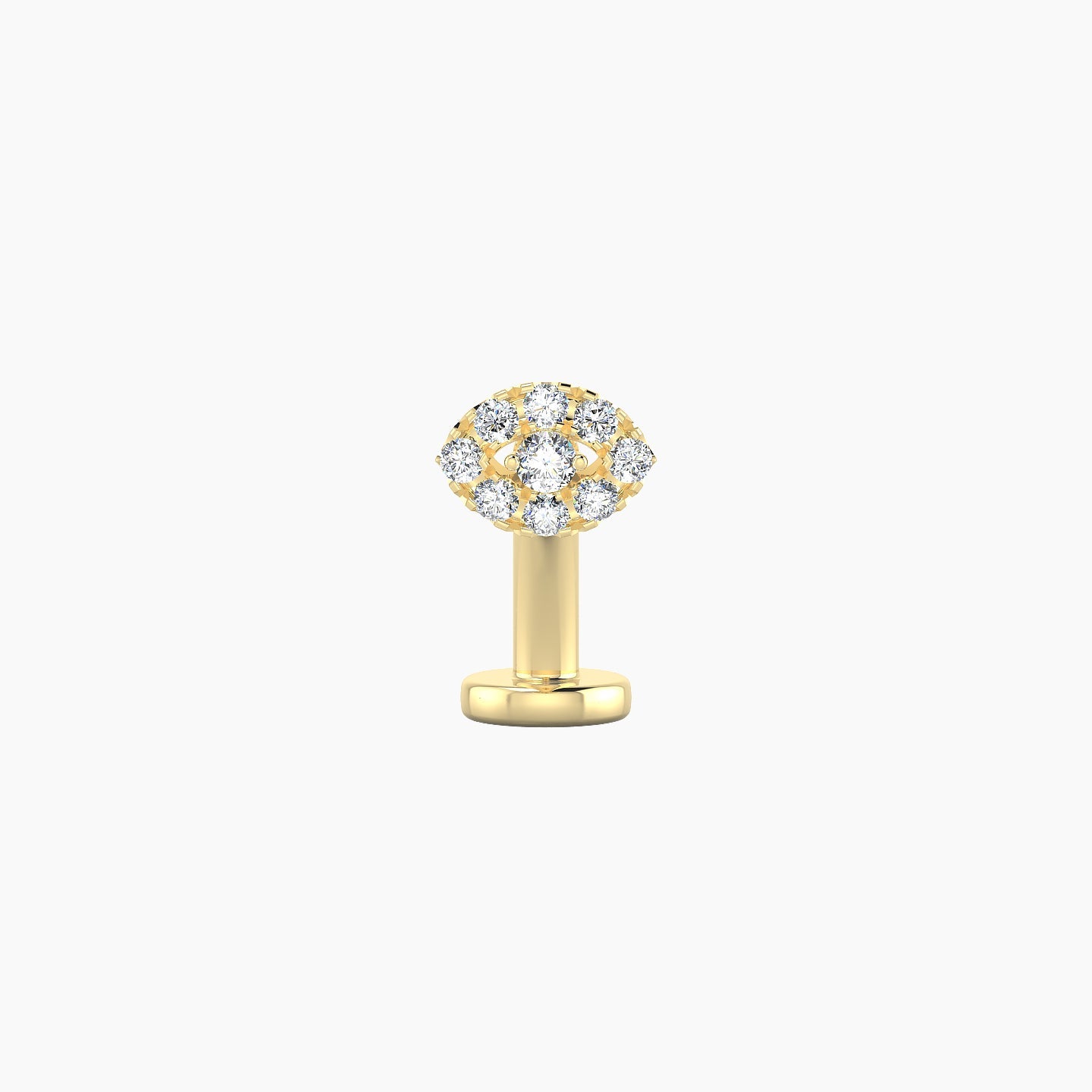 Minerva | 18k Yellow Gold 5.5 mm 8 mm Eye Diamond Floating Navel Piercing