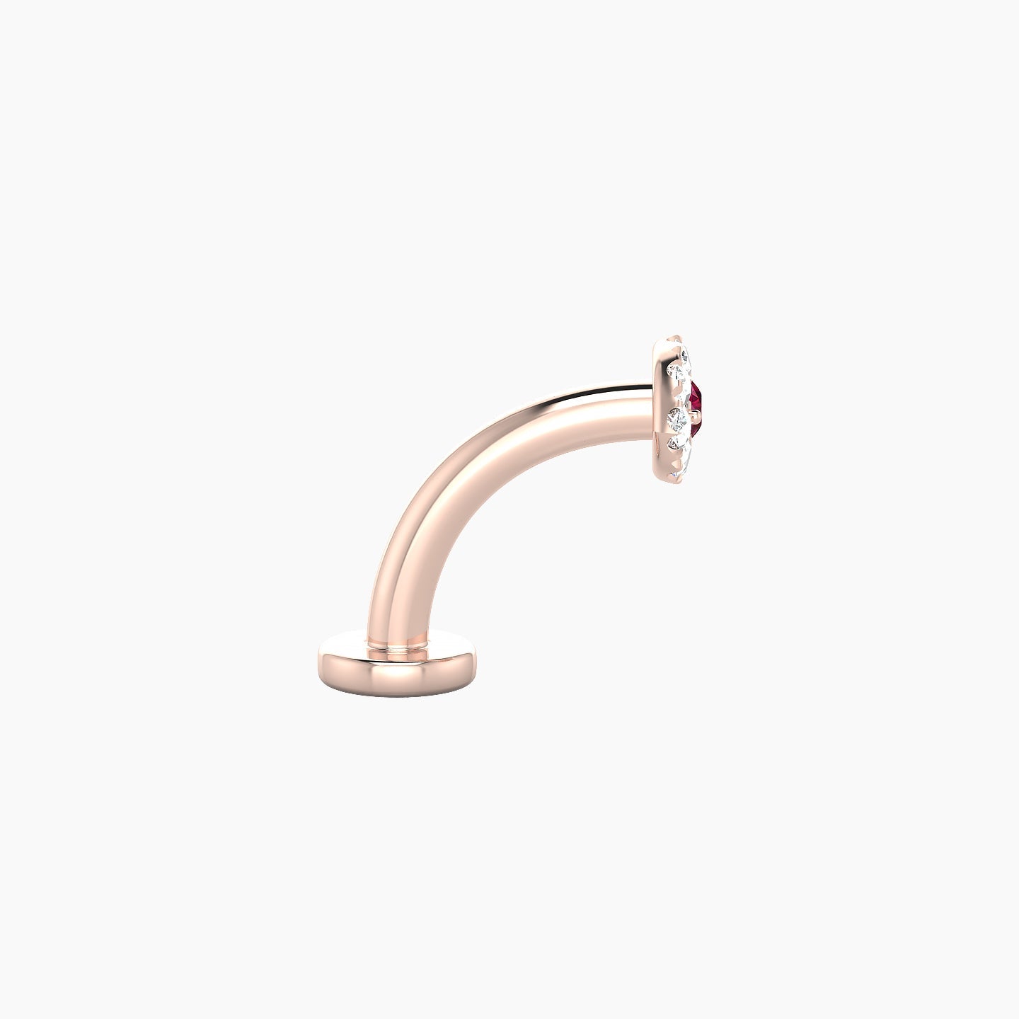 Minerva | 18k Rose Gold 8 mm 5.5 mm Eye Ruby & Diamond Floating Navel Piercing