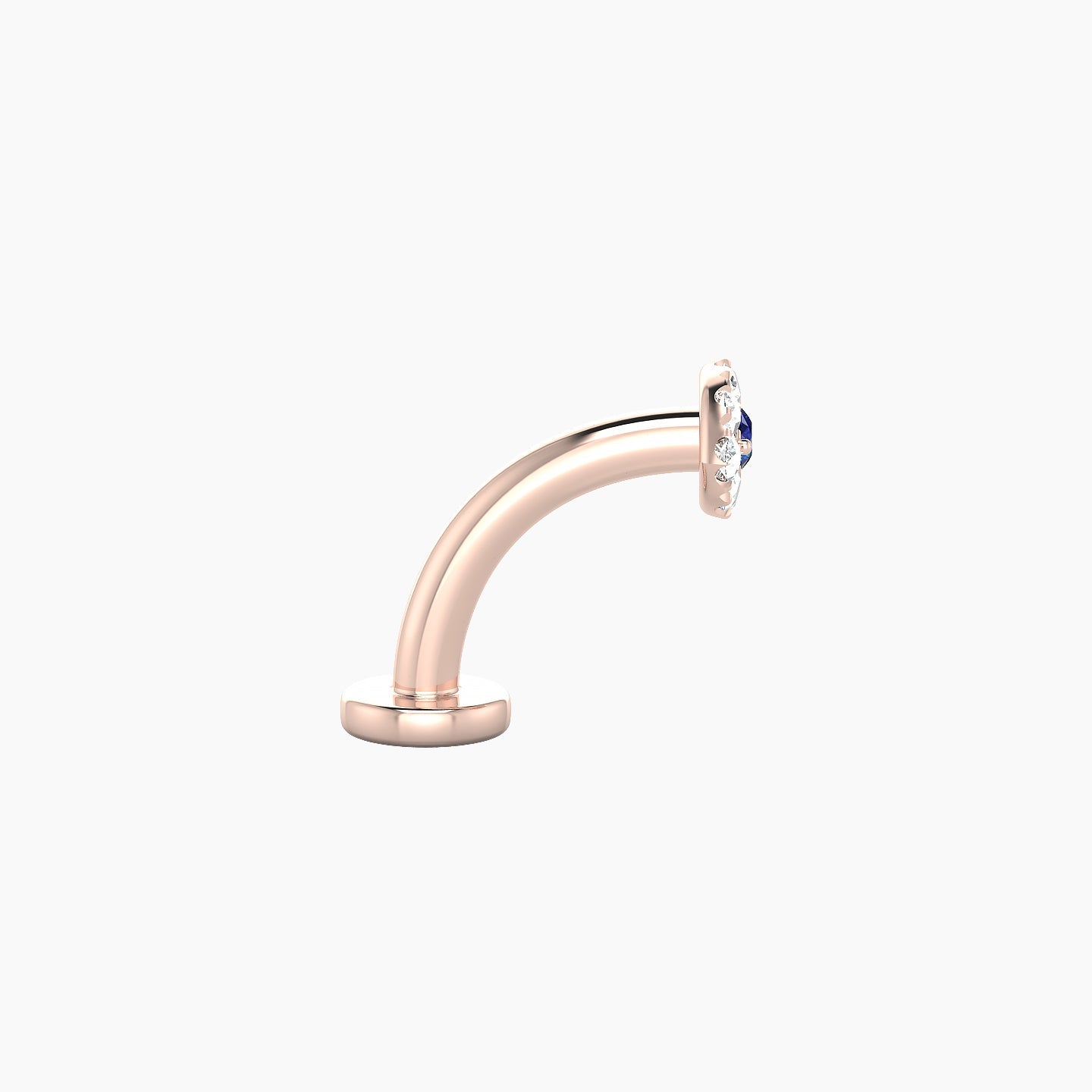 Minerva | 18k Rose Gold 8 mm 5.5 mm Eye Sapphire & Diamond Floating Navel Piercing