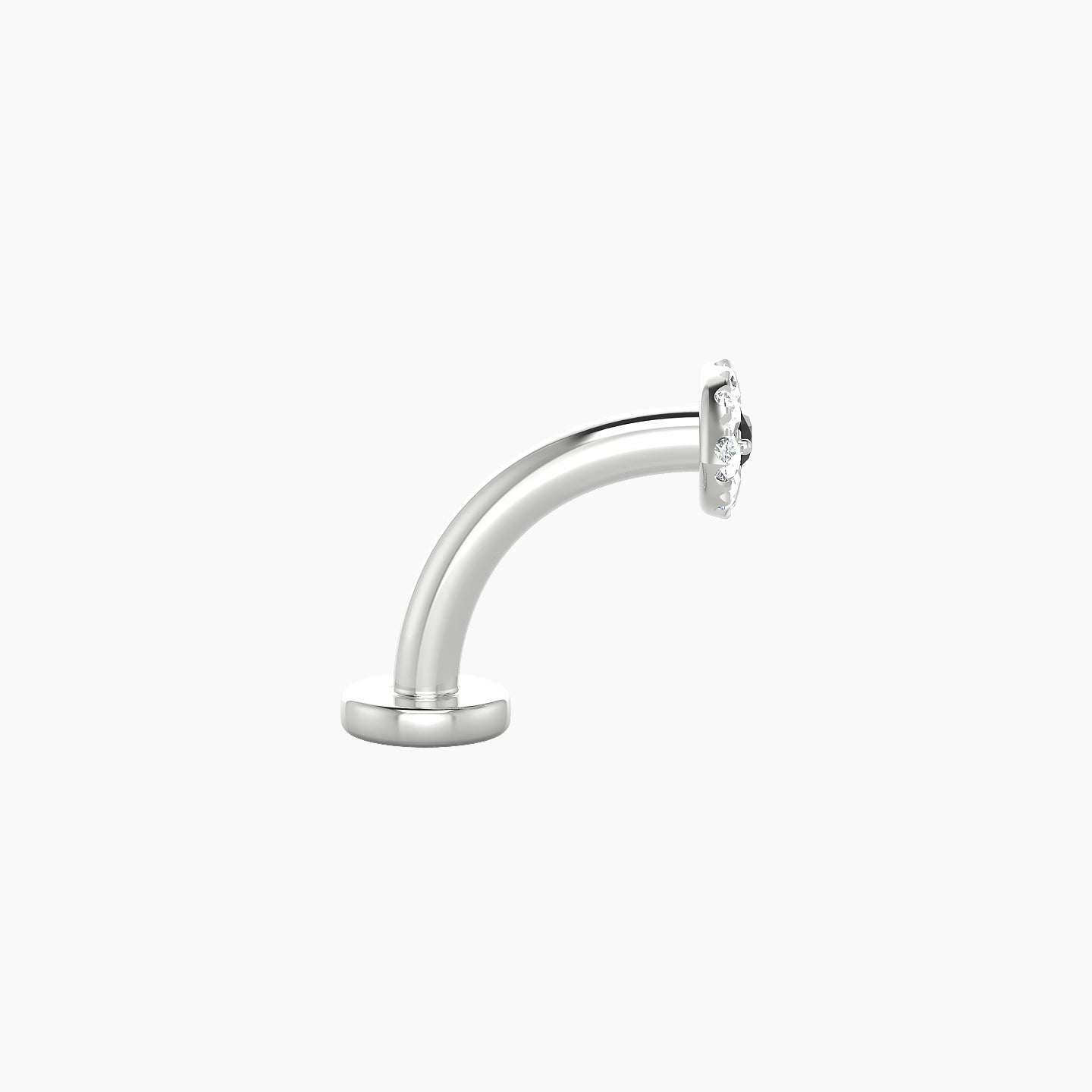 Minerva | 18k White Gold 8 mm 5.5 mm Eye Black Diamond & Diamond Floating Navel Piercing