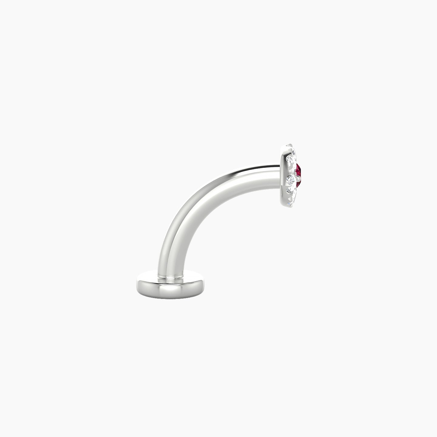 Minerva | 18k White Gold 8 mm 5.5 mm Eye Ruby & Diamond Floating Navel Piercing