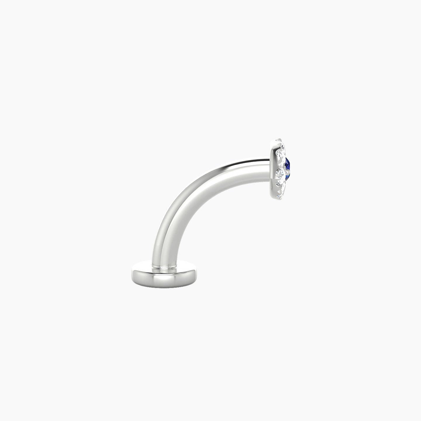 Minerva | 18k White Gold 8 mm 5.5 mm Eye Sapphire & Diamond Floating Navel Piercing