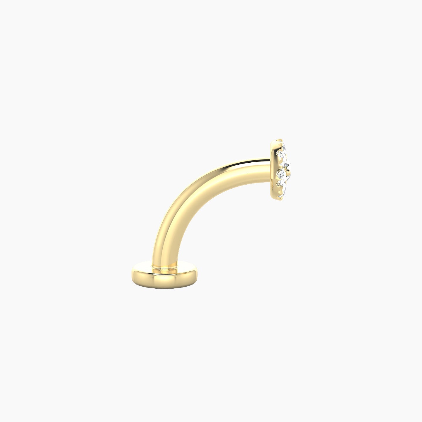 Minerva | 18k Yellow Gold 5.5 mm 8 mm Eye Diamond Floating Navel Piercing