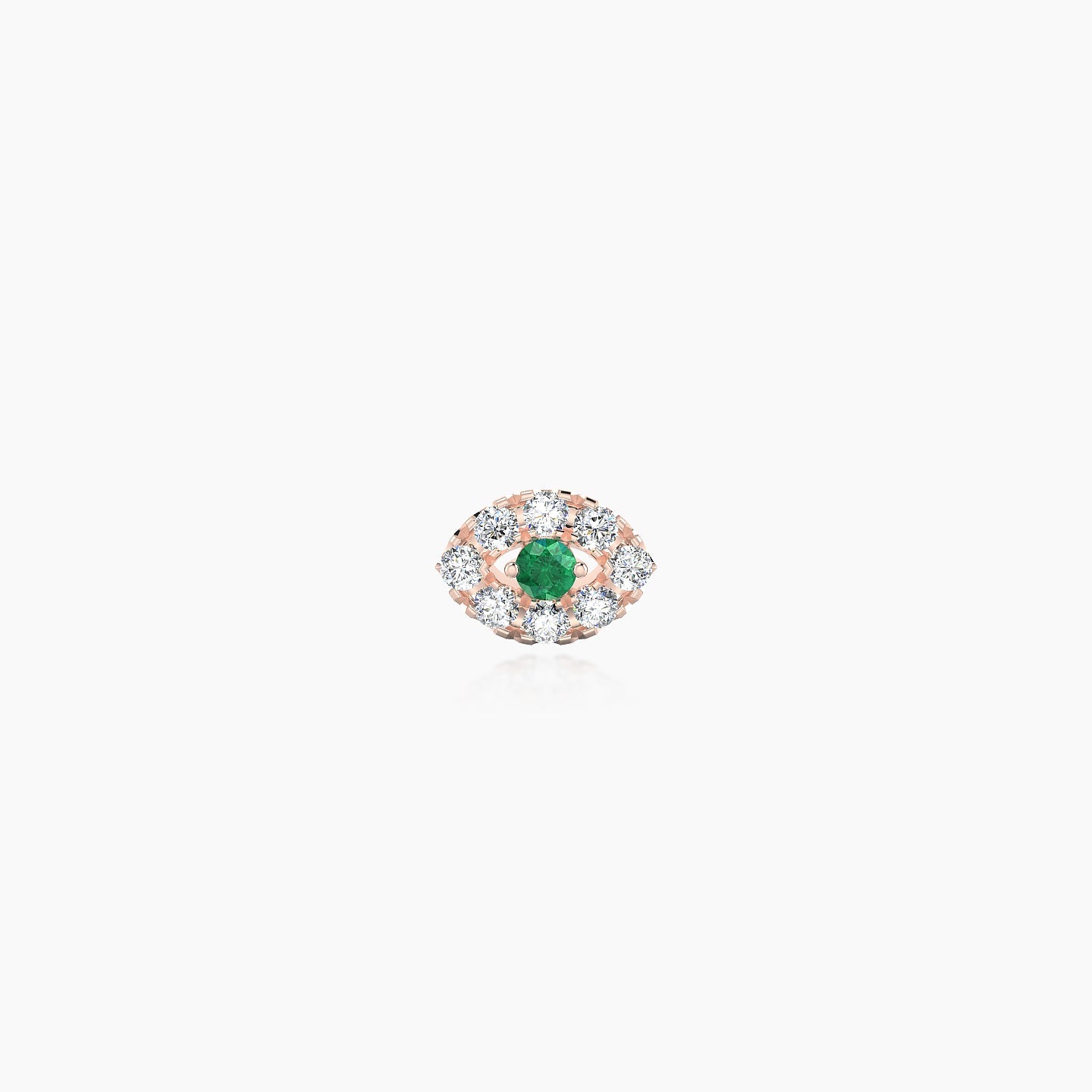 Minerva | 18k Rose Gold 8 mm 5.5 mm Eye Emerald & Diamond Nose Piercing