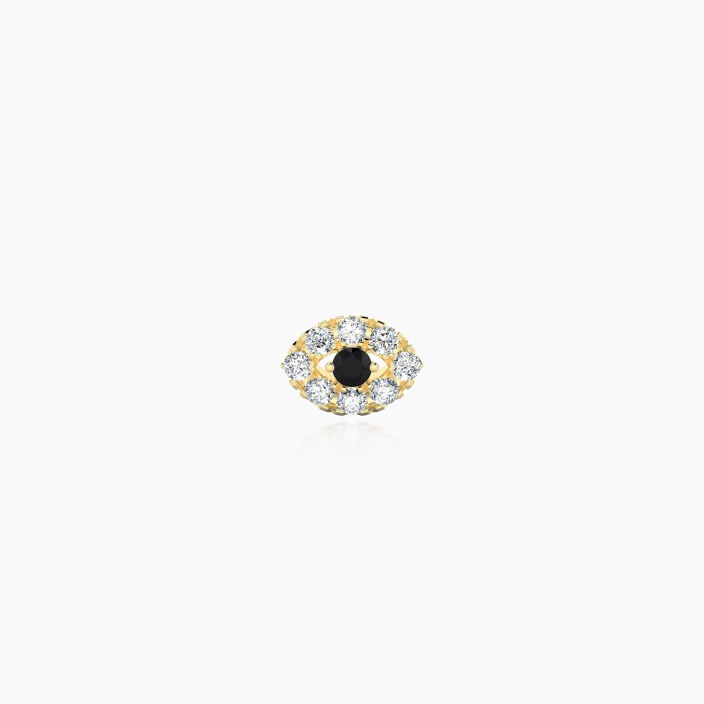 Minerva | 18k Yellow Gold 8 mm 5.5 mm Eye Black Diamond & Diamond Nose Piercing