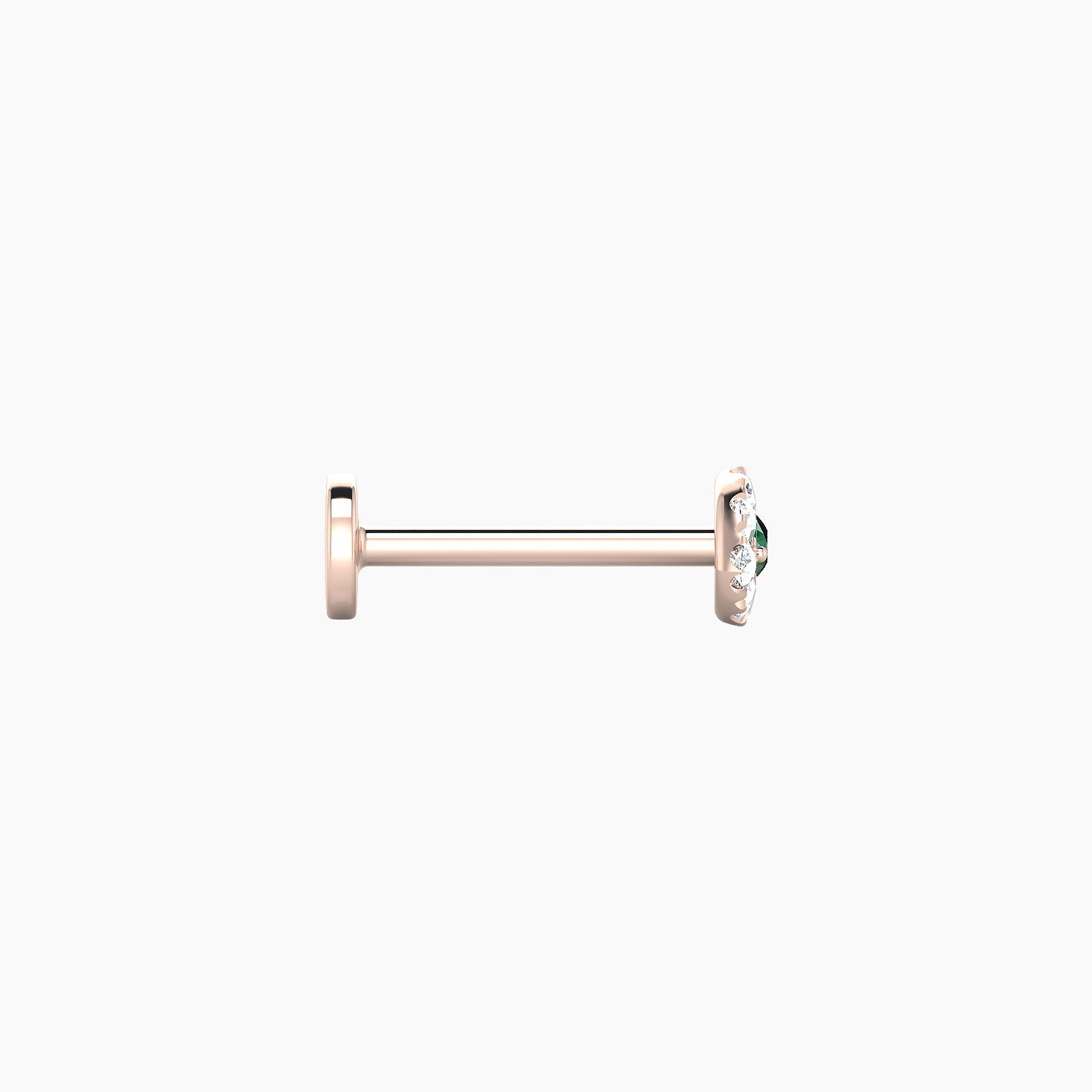 Minerva | 18k Rose Gold 8 mm 5.5 mm Eye Emerald & Diamond Nose Piercing