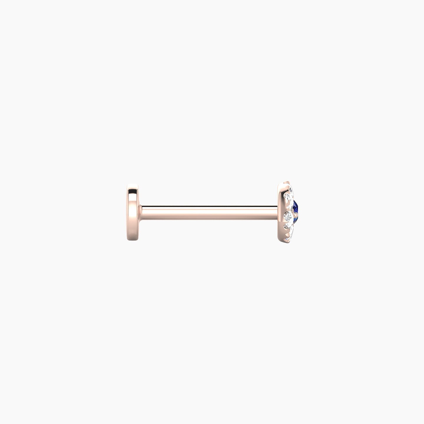 Minerva | 18k Rose Gold 8 mm 5.5 mm Eye Sapphire & Diamond Nose Piercing
