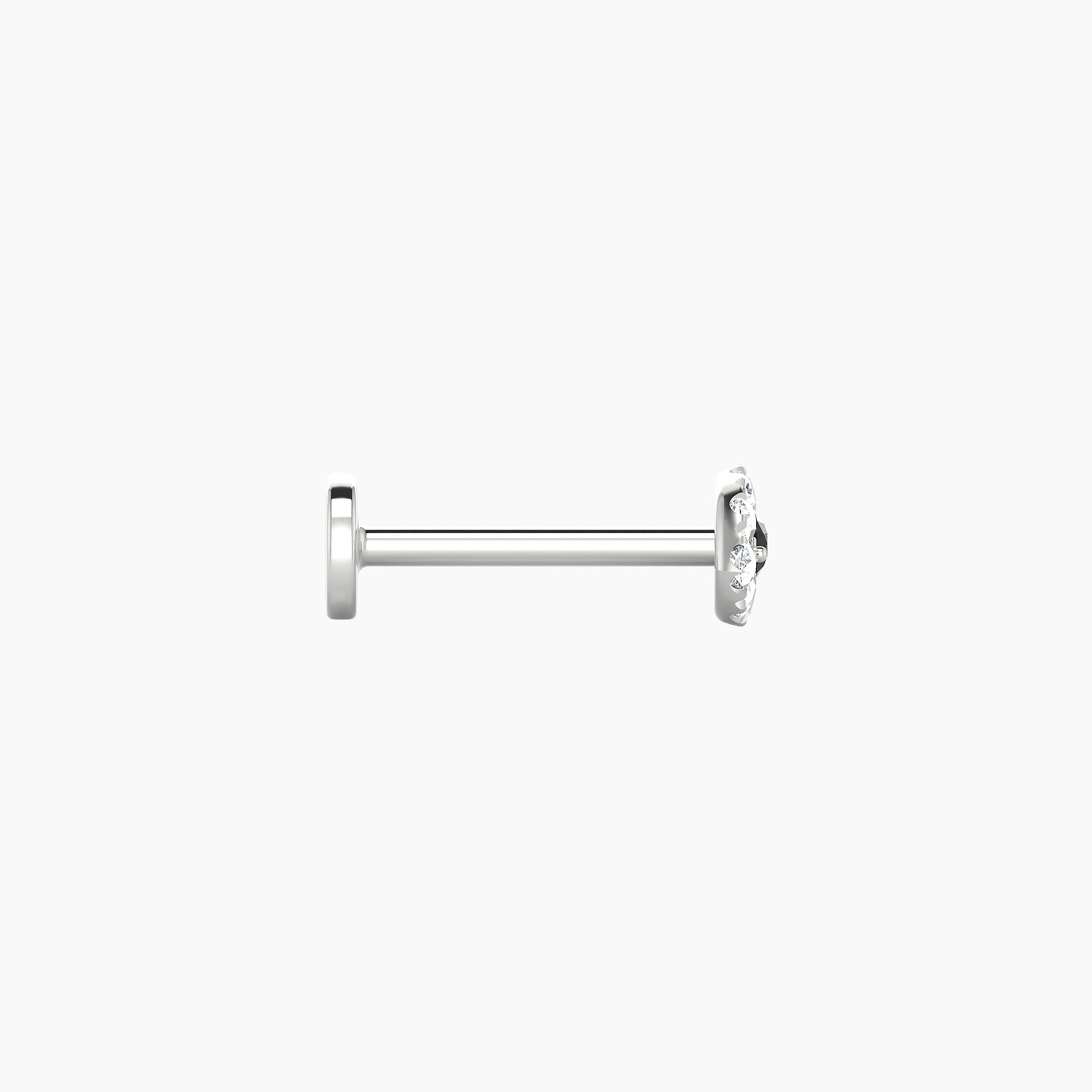 Minerva | 18k White Gold 8 mm 5.5 mm Eye Black Diamond & Diamond Nose Piercing