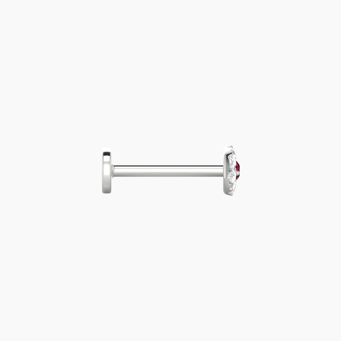 Minerva | 18k White Gold 8 mm 5.5 mm Eye Ruby & Diamond Nose Piercing