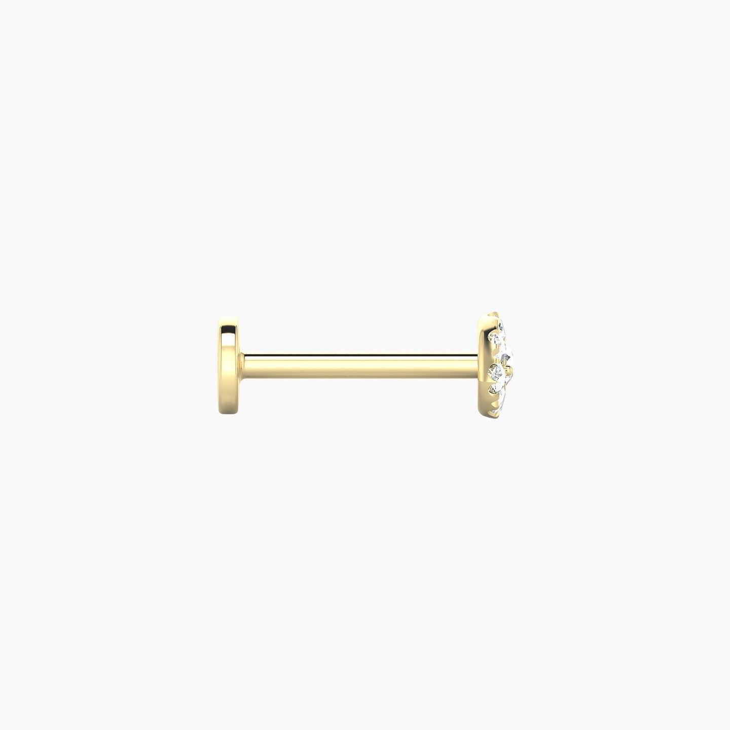Minerva | 18k Yellow Gold 5.5 mm 8 mm Eye Diamond Nose Piercing