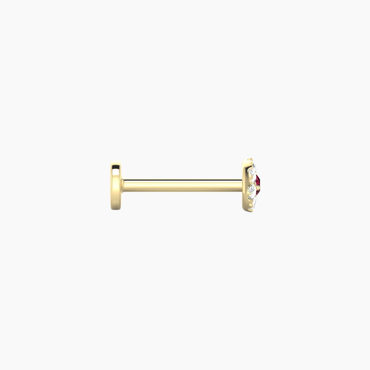 Minerva | 18k Yellow Gold 8 mm 5.5 mm Eye Ruby & Diamond Nose Piercing