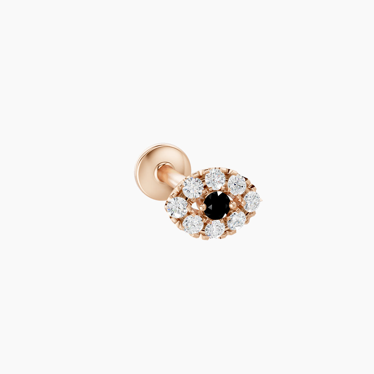 Minerva | 18k Rose Gold 8 mm 5.5 mm Eye Black Diamond & Diamond Piercing