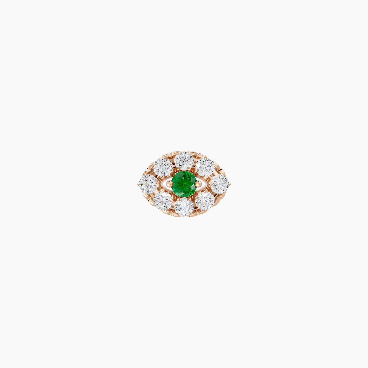 Minerva | 18k Rose Gold 8 mm 5.5 mm Eye Emerald & Diamond Piercing