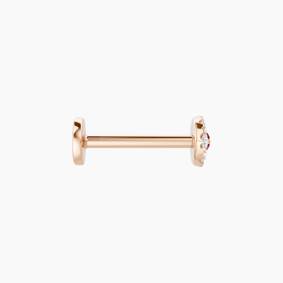 Minerva | 18k Rose Gold 8 mm 5.5 mm Eye Ruby & Diamond Piercing